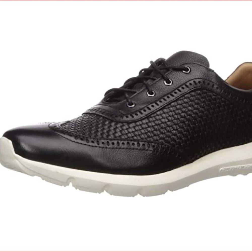 MARC JOSEPH NEW YORK Men's Leather Extra Lightweight Woven Wingtip US 9.5 Black